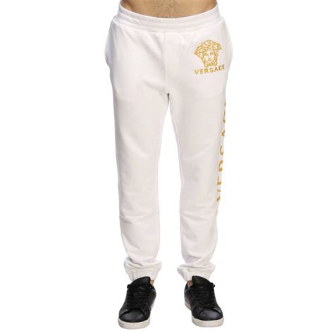 versace white trousers|Versace trousers price.